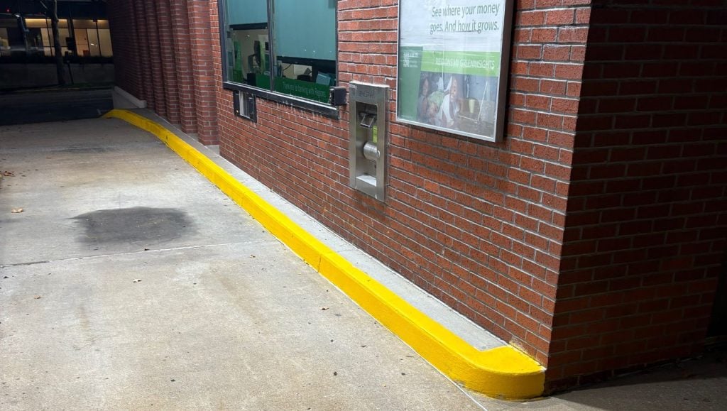 Regions Bank drive thru freshly painted