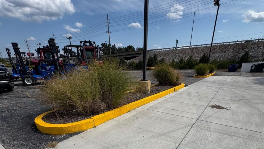 Rion Equipment parking lot freshly painted