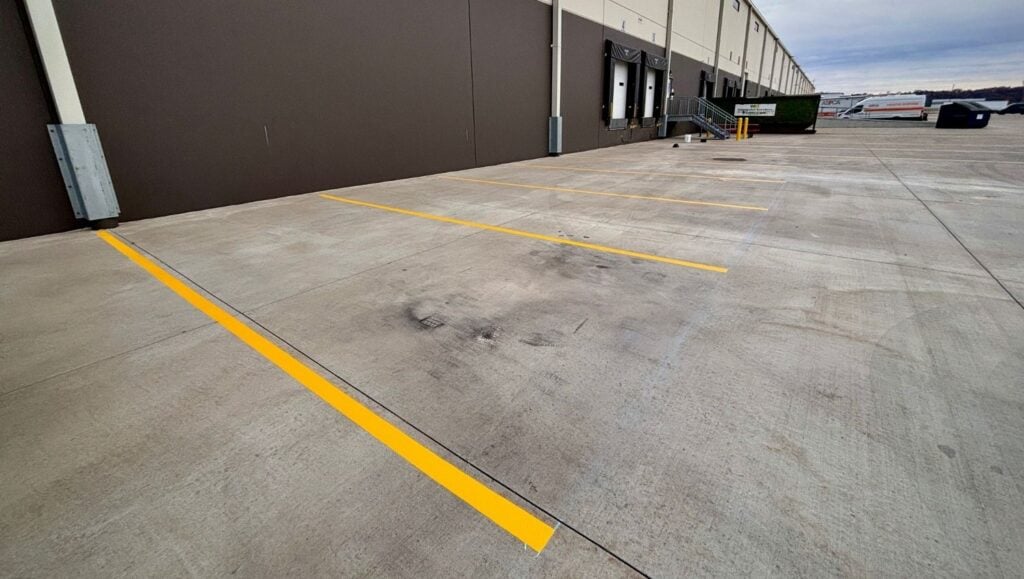 parking spots freshly painted for Rexel USA parking lot