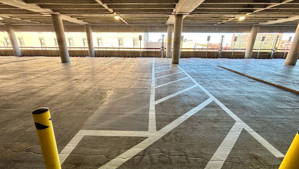 Line Striping Project Work for Wells Fargo in St. Louis, MO