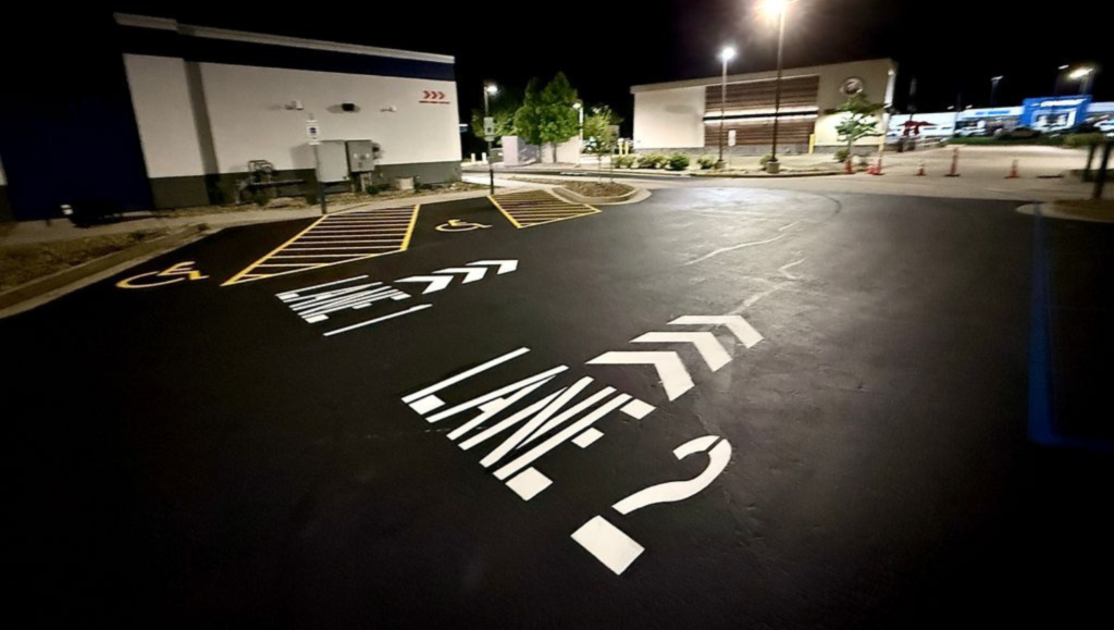 Line Striping for 7 Brew Coffee in Carbondale, IL