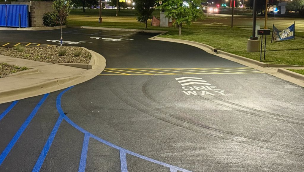 Line Striping Lines for 7 Brew Coffee in Carbondale, IL