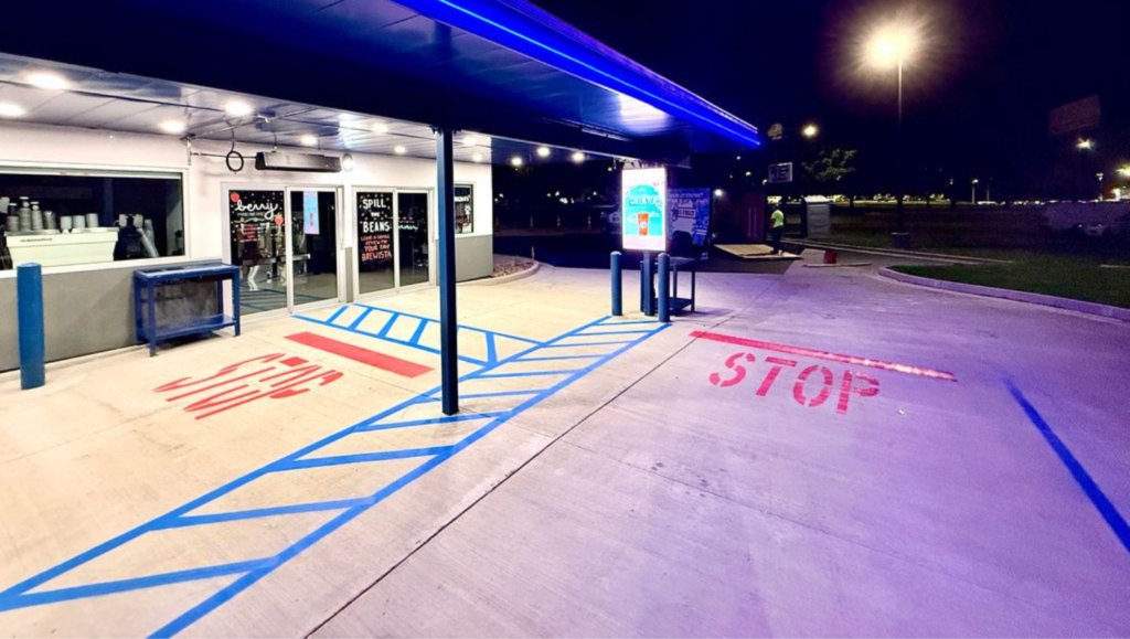 Line Striping Painting for 7 Brew Coffee in Carbondale, IL
