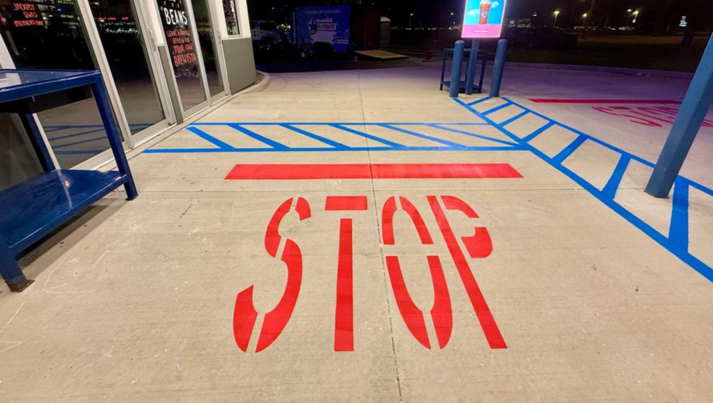 Line Striping Signs for 7 Brew Coffee in Carbondale, IL