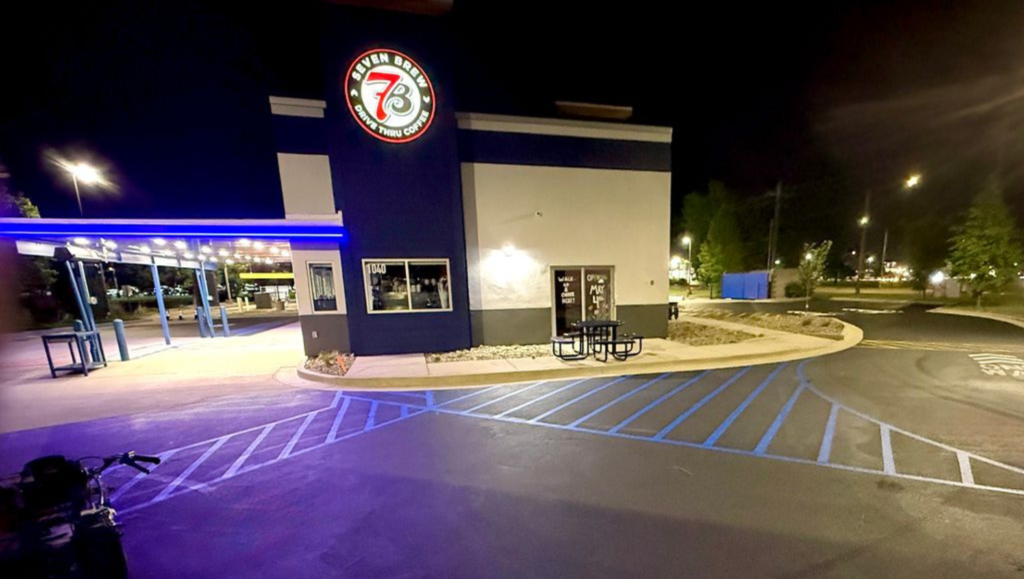 Line Striping Work for 7 Brew Coffee in Carbondale, IL