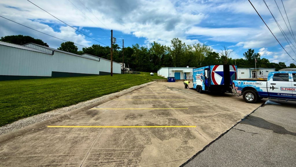Line Striping Project Service for Disabled American Veterans in Jefferson City, MO