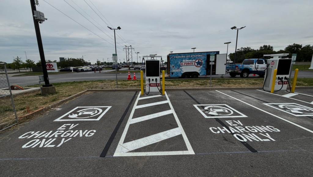 Line Striping Project for Newbold Toyota in O'Fallon, IL