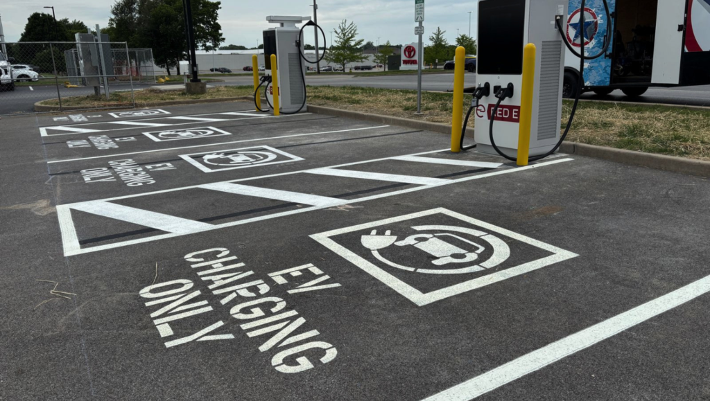 Line Striping Work for Newbold Toyota in O'Fallon, IL