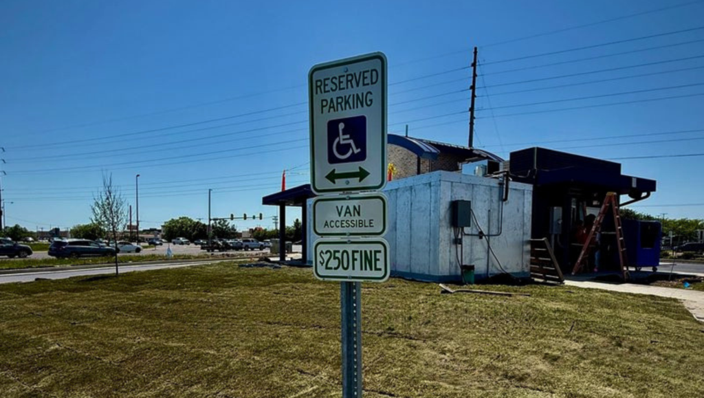 Parking Lot Sign Installation Work for 7 Brew Coffee in Springfield, IL