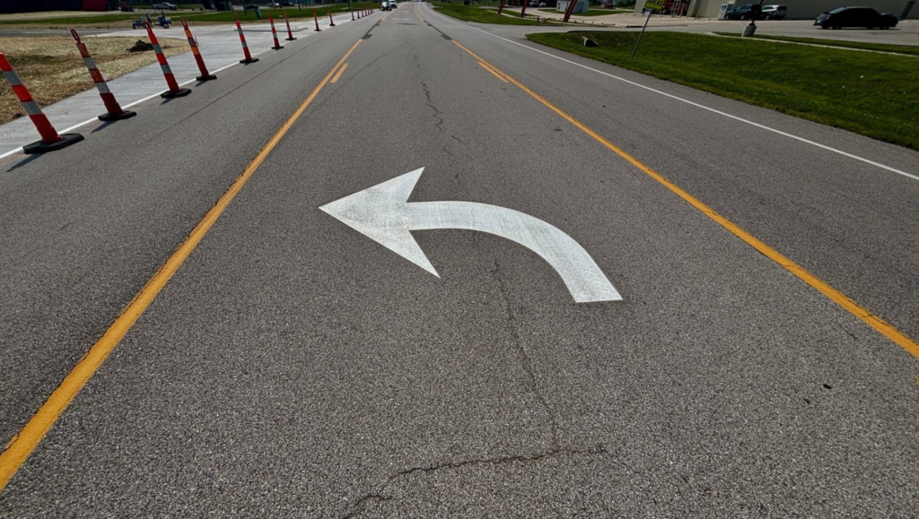 Line Striping Project for Winfield High School in Winfield, MO