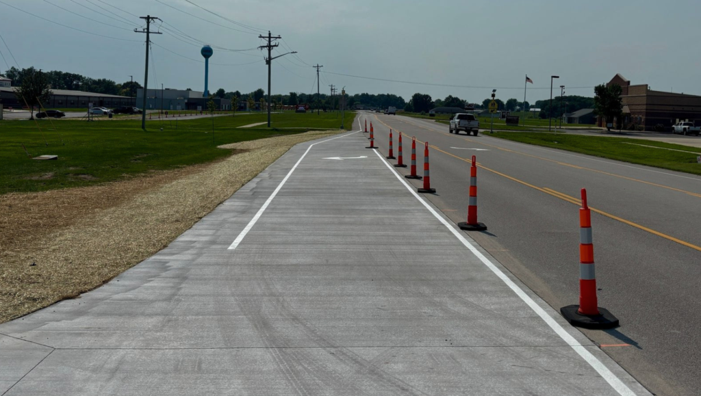 Line Striping Service for Winfield High School in Winfield, MO