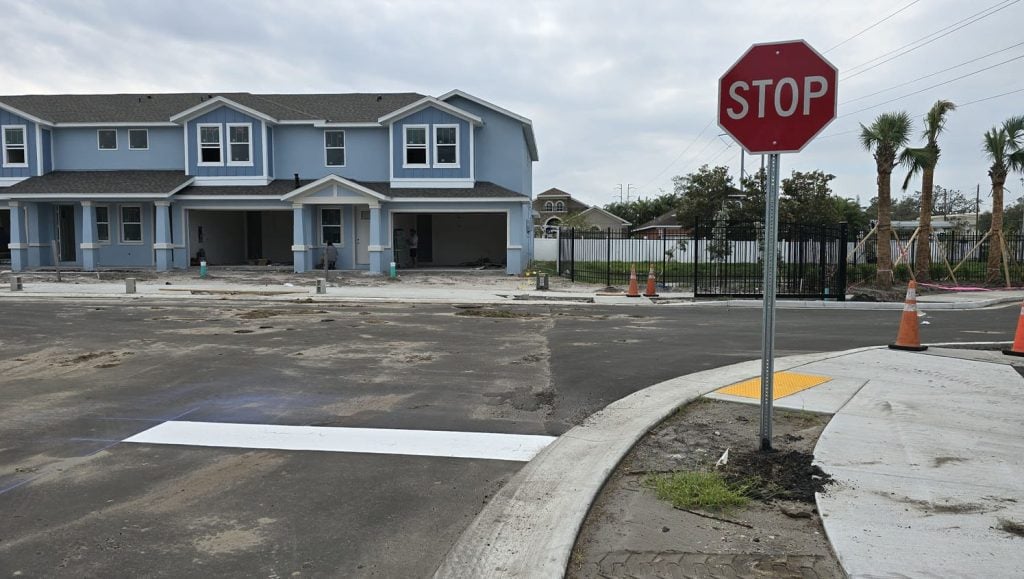 parking stop signage installed for townhomes parking lot