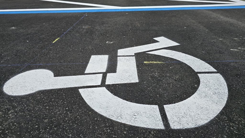 ada compliance line markings freshly painted