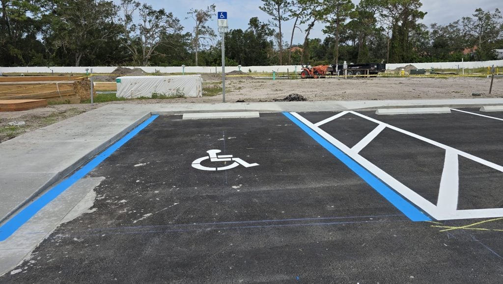 line markings freshly painted for townhomes in clearwater, fl