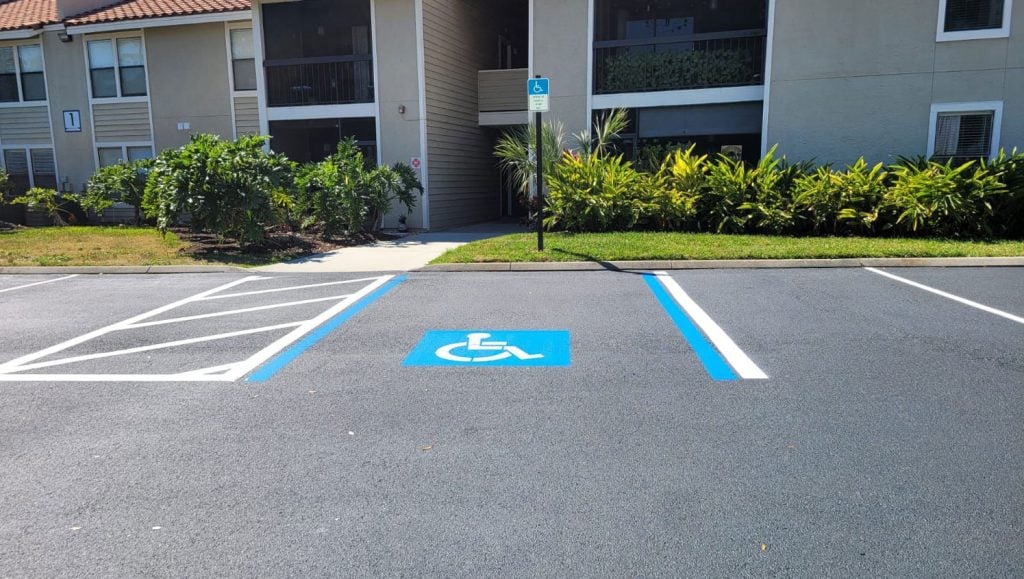 parking lot painting in Sarasota, FL