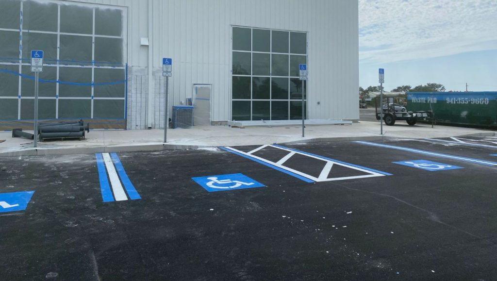 ada parking lot striping for gateway industrial in st. petersburg, fl