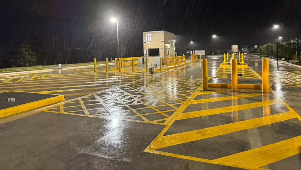parking lot markings for amazon warehouse