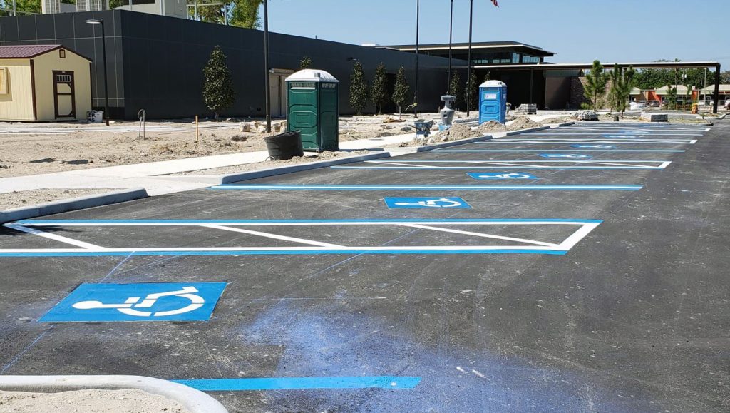 angled handicapped stalls in tampa, fl parking lot