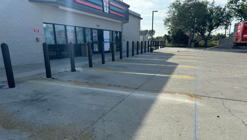 before view of line striping project in fort myers, fl