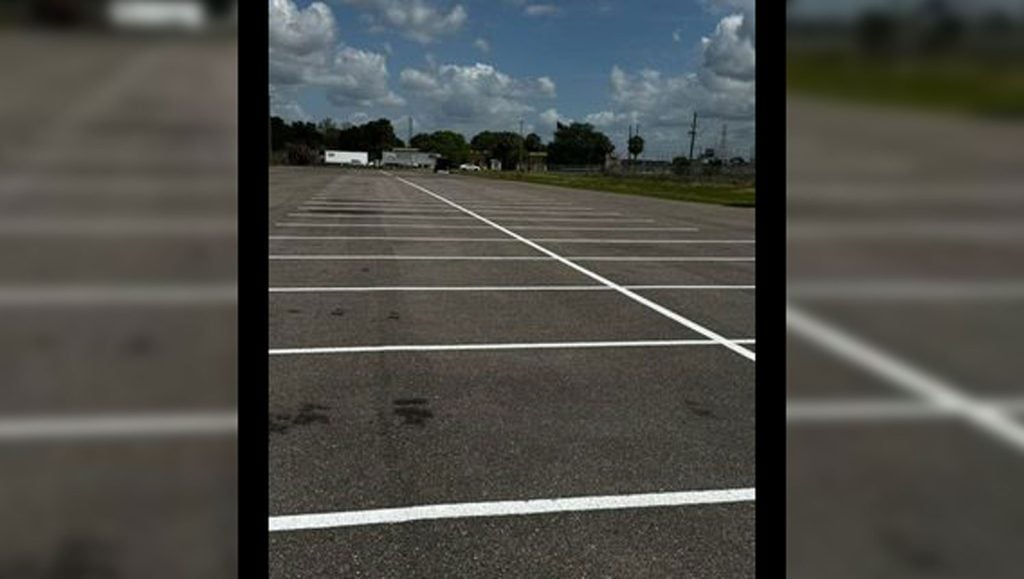 business parking lot striping project in Tampa, FL