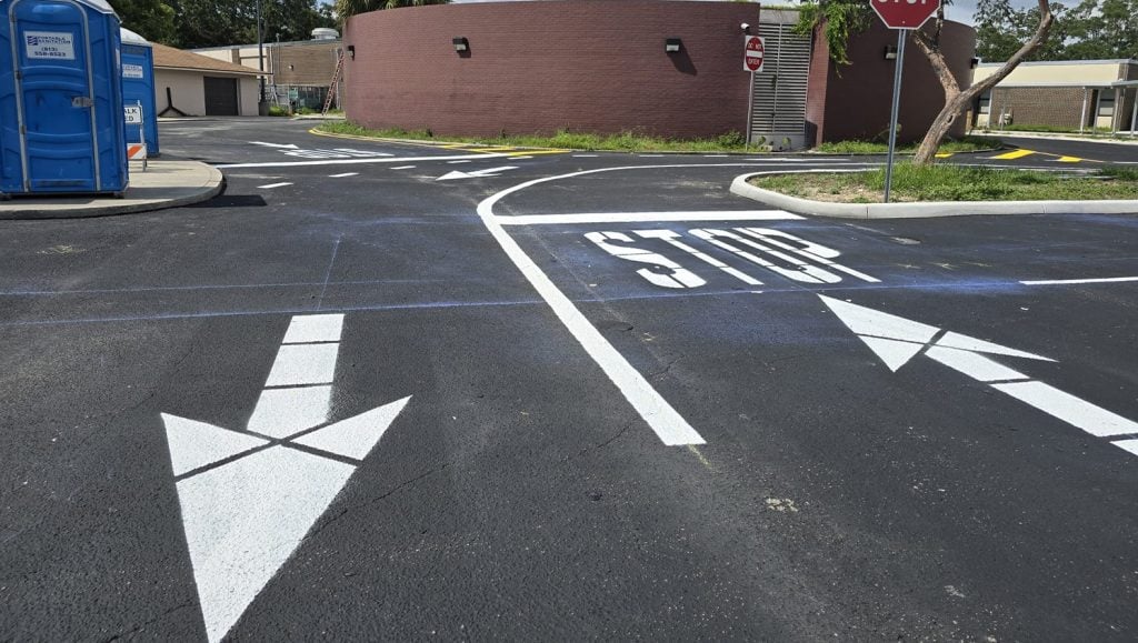 line markings for Corporate Business parking lot