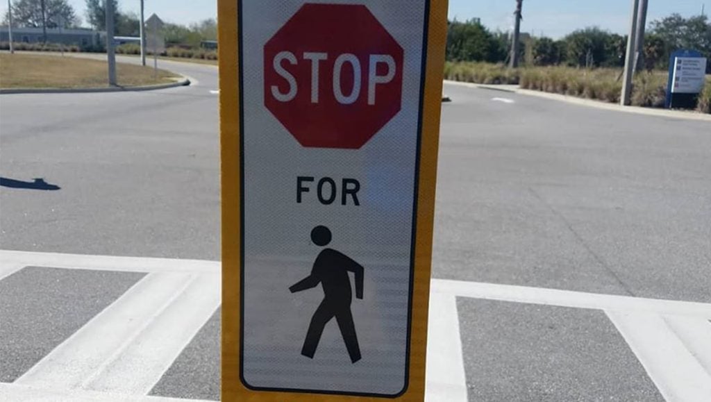 crosswalk signage in tampa