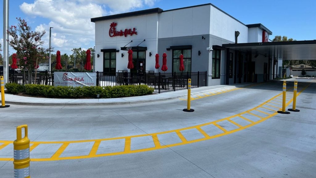 drive thru lane striping for brandenton, fl chick-fil-a