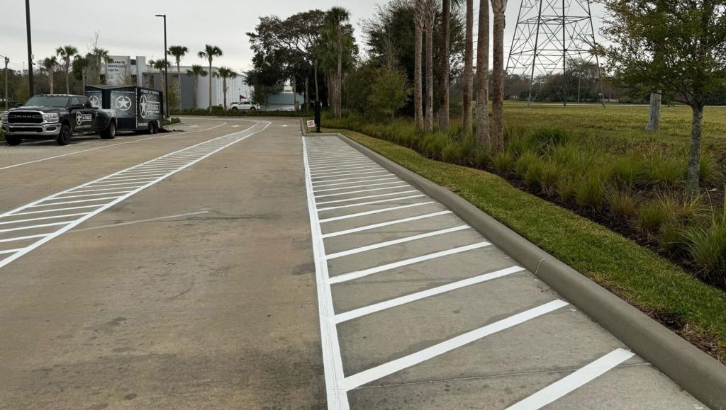 parking lot painting project in Clearwater, FL