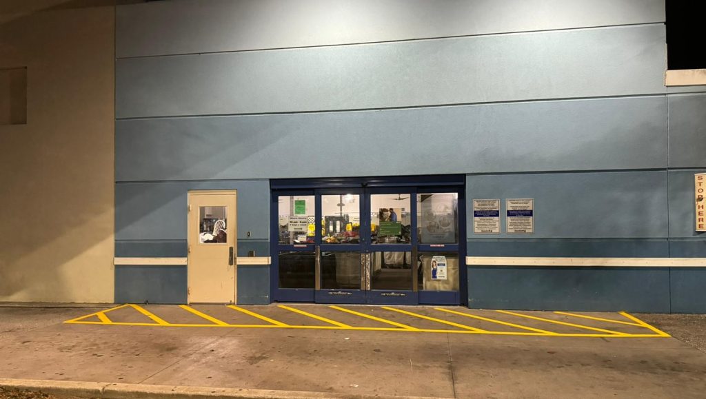 freshly painted line markings for goodwill