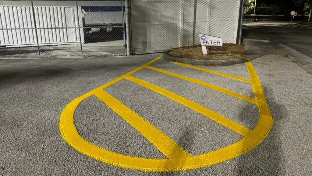 goodwill parking lot at dusk