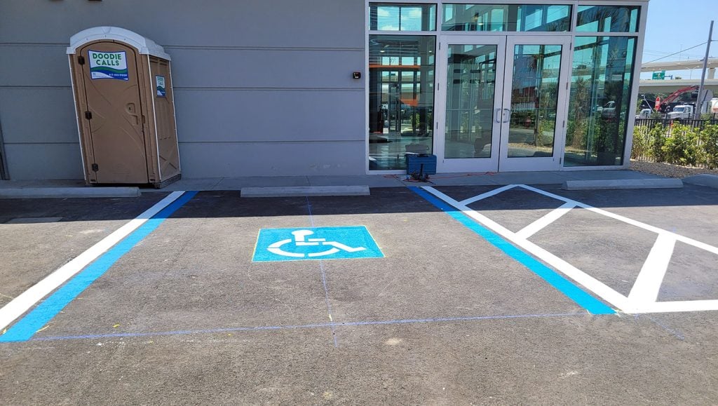 freshly marked stop line
