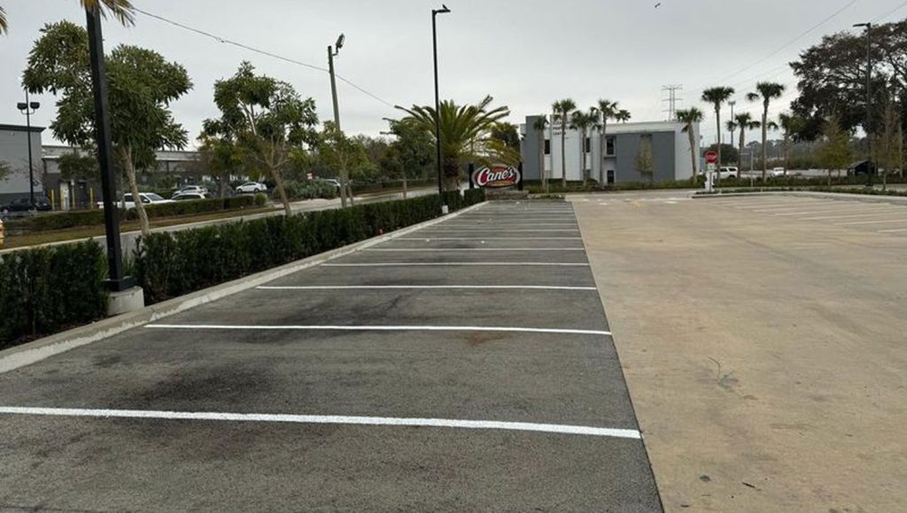 drive-thru striping project in Clearwater, FL