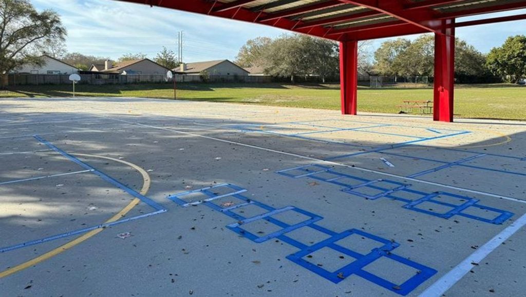 parking lot painting project in Tampa, FL