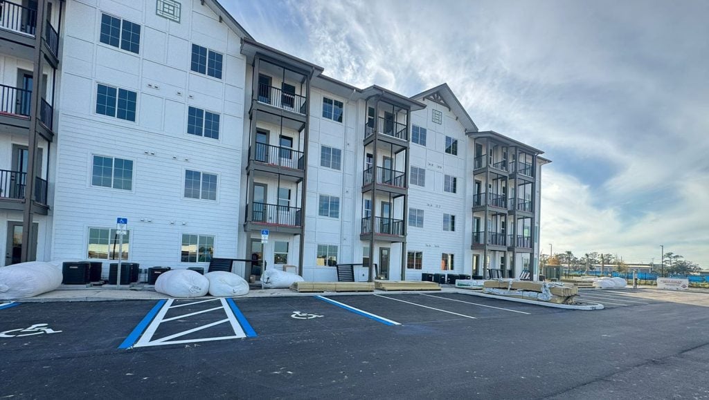 parking spots freshly painted for Apartment Complex