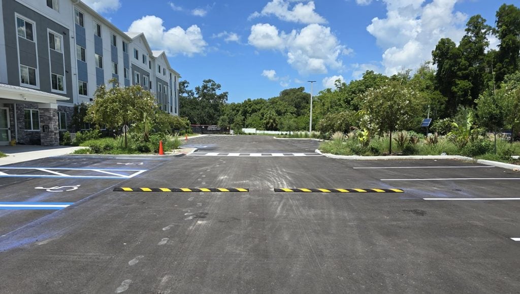 close-up of ada compliance parking spots