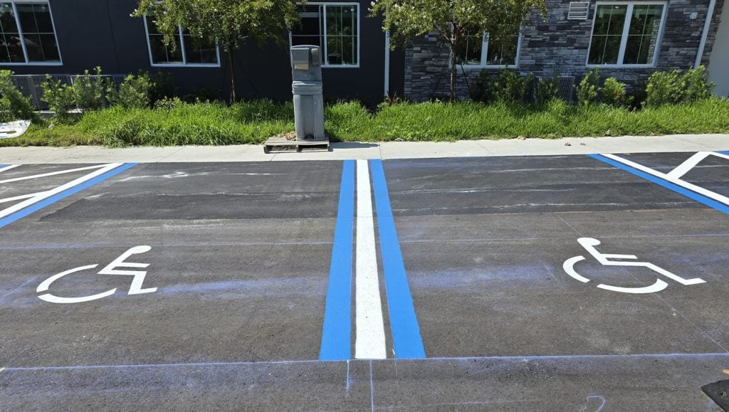 close-up of ada compliance parking spots
