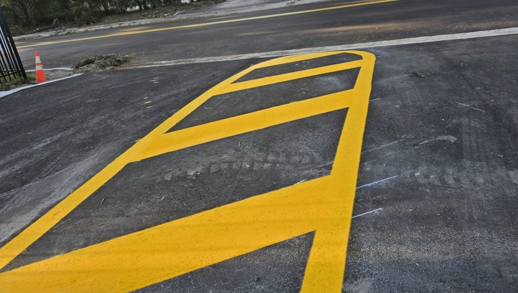 freshly painted crosswalk for apartments in tampa