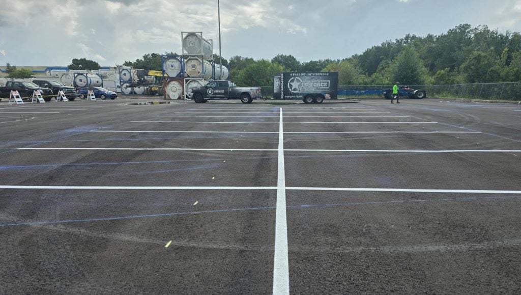freshly painted parking spots for business