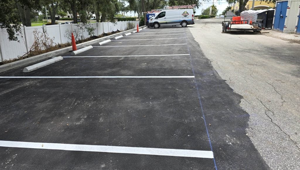parking spots freshly painted for business office parking spots