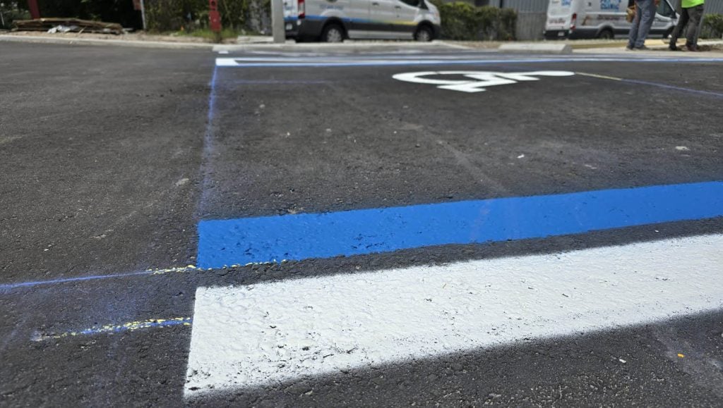 freshly painted ada compliance parking spots for business office