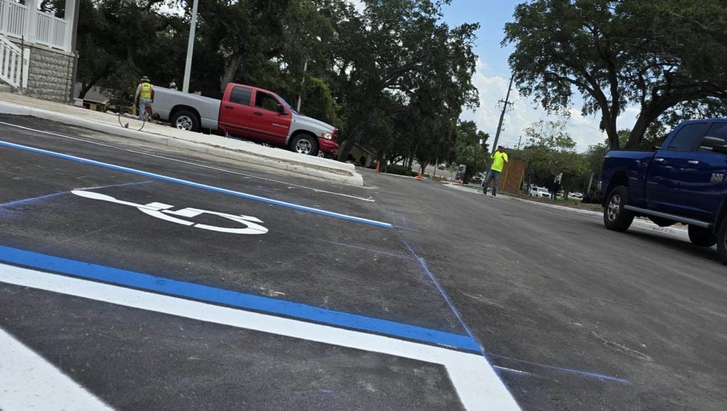 business office ada compliance parking spots freshly painted
