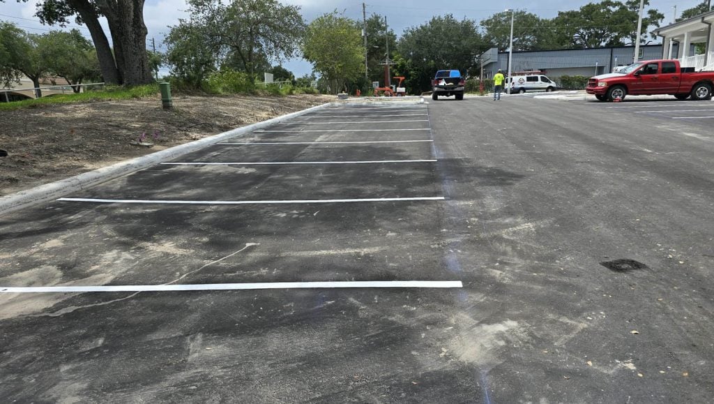freshly painted parking spots for business office