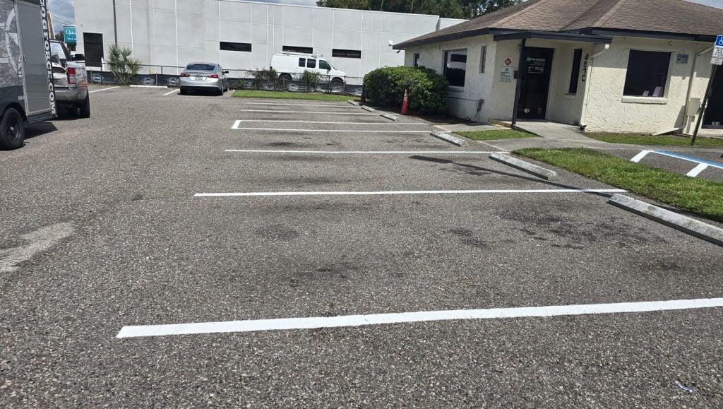 freshly painted line markings for Enterprise