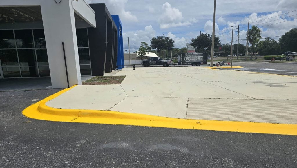 ada compliance parking spots before new paint