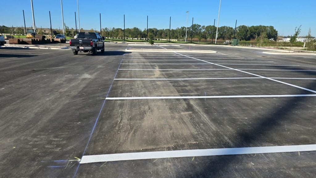 freshly painted parking spots for park parking lot