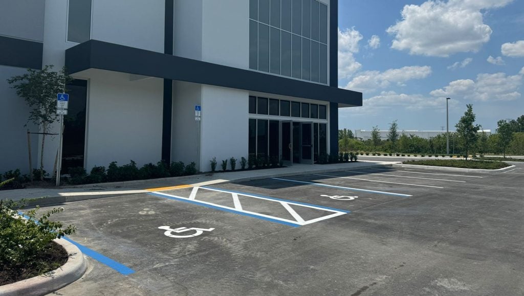ada compliance parking lot lines freshly painted