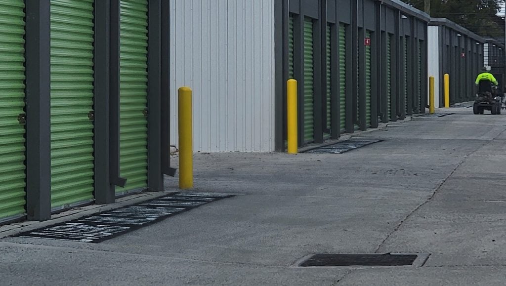 freshly painted line striping for Storage Facility