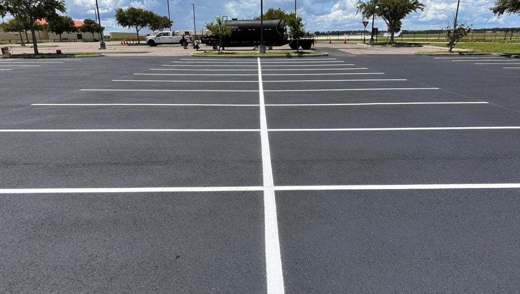 close-up of ada compliance markings on MacDill AFB parking lot