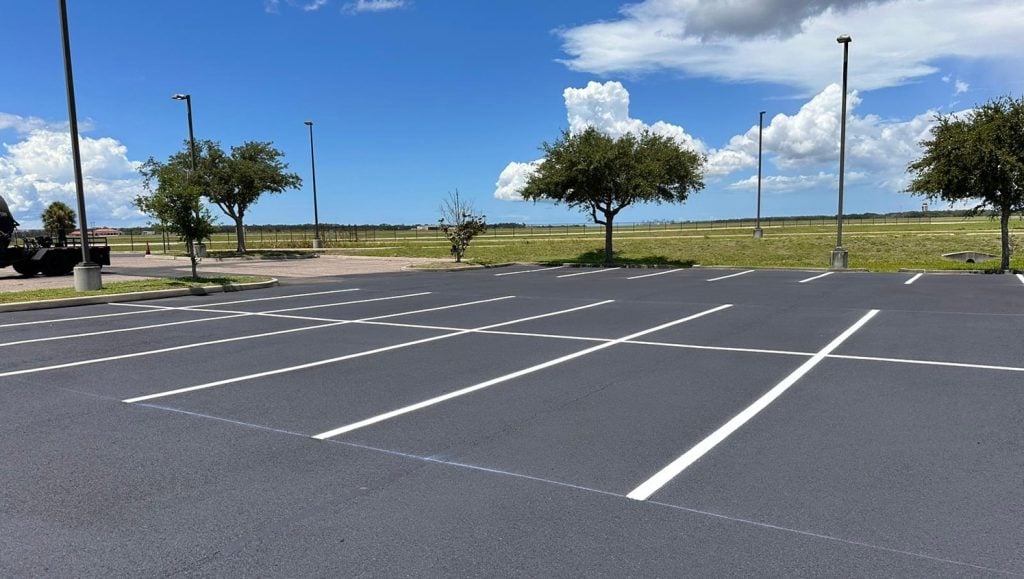 MacDill AFB parking lot after line markings