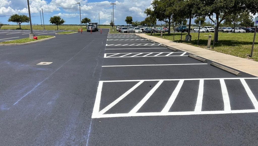 side view of MacDill AFB parking lot